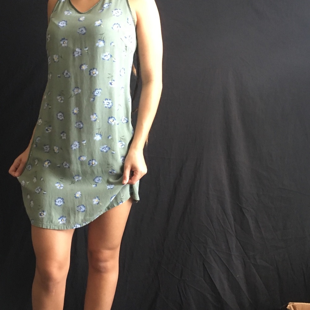 vintage green floral gap dress